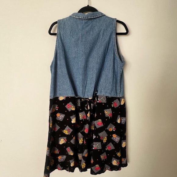 Vintage 90s Cottagecore Denim and Floral Dress by Loco Lindo - Picture 8 of 11